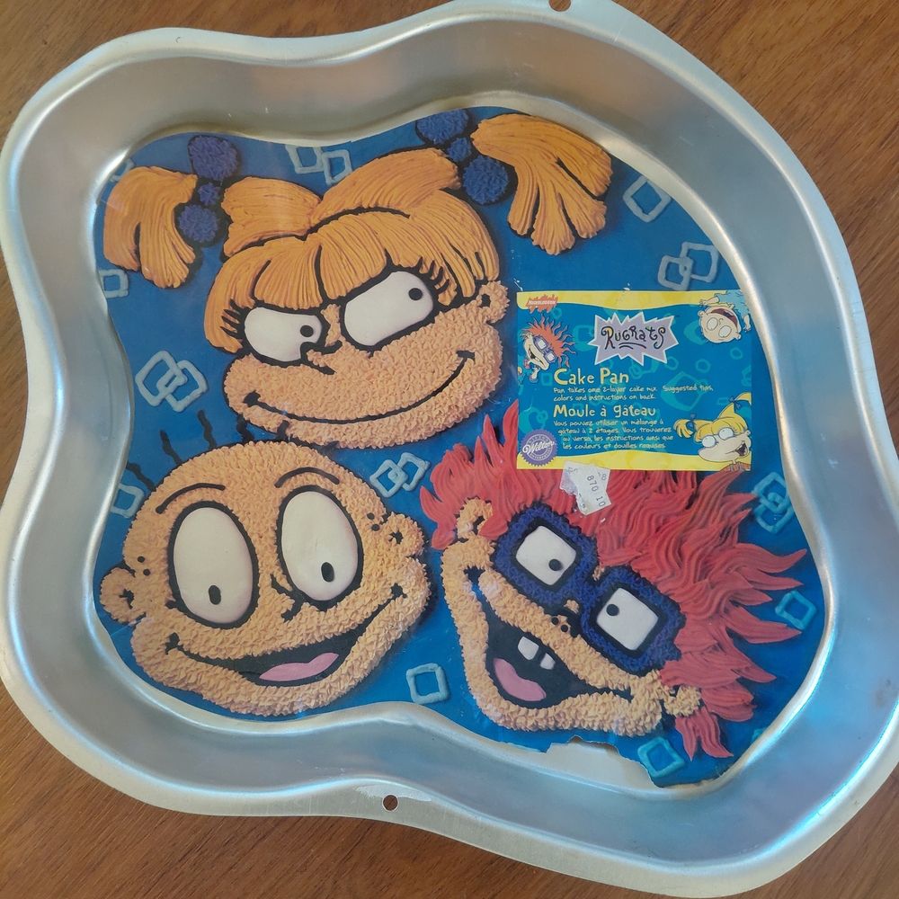 Original RUGRATS  Cake Pan - Blue with Character Faces